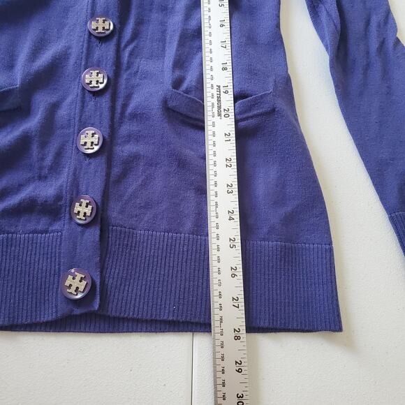Tory Burch Sweater Womens Small Cardigan Wool Button Long Sleeve Logo Button - Picture 5 of 7